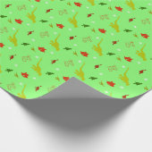 Kerstvakantie met dinosaurussen cadeaupapier (Hoek)