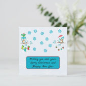 Kerstvakantie met familieforum feestdagenkaart (Staand voorkant)