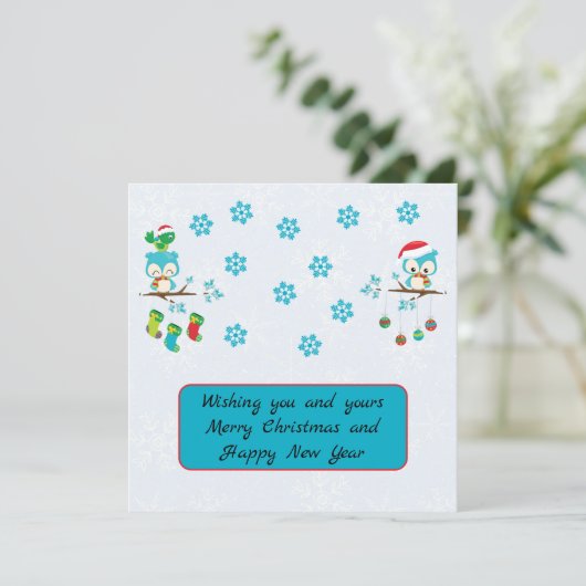 Kerstvakantie met familieforum feestdagenkaart (Staand voorkant)