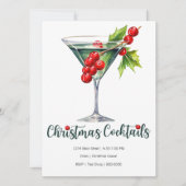 Kerstvakantie met glas en bessen feestdagenkaart (Voorkant)