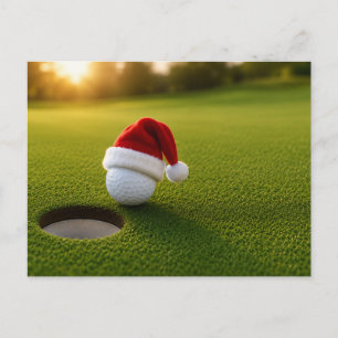 Kerstvakantie met golf met golfbal voor golfer briefkaart