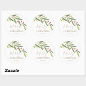 Kerstvakantie met Hulst en Bessen Ronde Sticker (Vel)