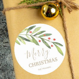 Kerstvakantie met Hulst en Bessen Ronde Sticker