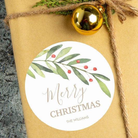 Kerstvakantie met Hulst en Bessen Ronde Sticker