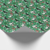 Kerstvakantie met Husky Dog Cadeaupapier (Hoek)