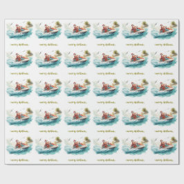 Kerstvakantie met Jetski en Kerstman Cadeaupapier