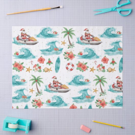 Kerstvakantie met Jetski en Kerstman Tissuepapier (Craft)