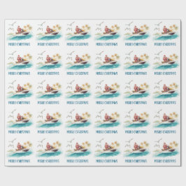 Kerstvakantie met Jetski met Kerstman Cadeaupapier