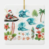 Kerstvakantie met Jetski met Kerstman Keramisch Ornament (Achterkant)
