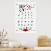 kerstvakantie met kerst aftellen poster (Keuken)