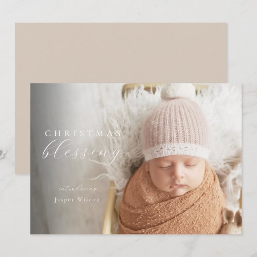 Kerstvakantie met kerstontzegging aankondiging (Voorkant / Achterkant)