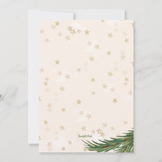 Kerstvakantie met koekjes en warme chocomel kaart (Achterkant)