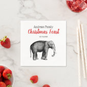 kerstvakantie met olifant servet (Insitu)