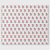 Kerstvakantie met Santa Hat Disco Ball Cadeaupapier (Vlak)