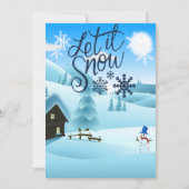 Kerstvakantie met Sneeuw Familie Feestdagenkaart (Voorkant)