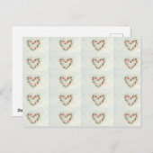 kerstvakantie met snoepriet hart op echte sneeuw briefkaart (Voorkant / Achterkant)
