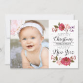 Kerstvakantie met Vintage Boeket Feestdagenkaart (Voorkant)