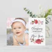 Kerstvakantie met Vintage Boeket Feestdagenkaart (Staand voorkant)