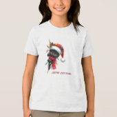 Kerstvakantie met zwarte kat Tri-Blend shirt (Voorkant)