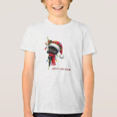 Kerstvakantie met zwarte kat Tri-Blend shirt (Voorkant)