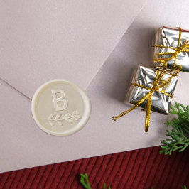 Kerstvakantie Mistletoe familie Monogram Waxzegel Sticker