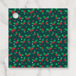 Kerstvakantie Mistletoe Holly Berry Gift Labels