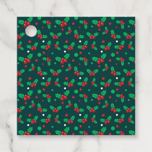 Kerstvakantie Mistletoe Holly Berry Gift Labels (Voorkant)
