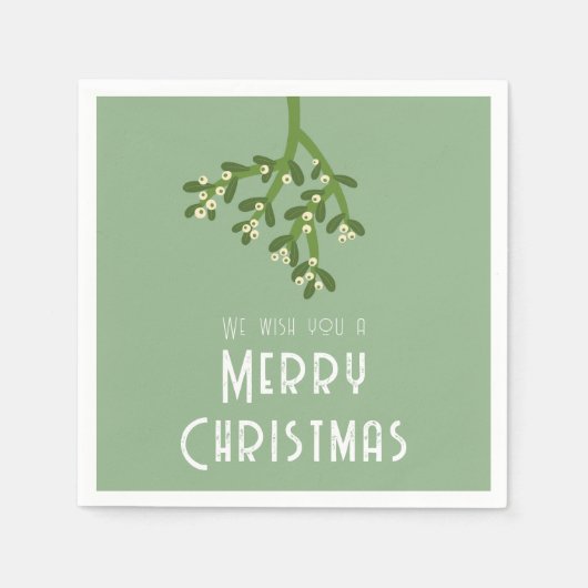 Kerstvakantie Mistletoe Servet (Voorkant)