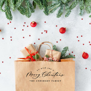 Kerstvakantie modern elegant minimaal script rubberstempel