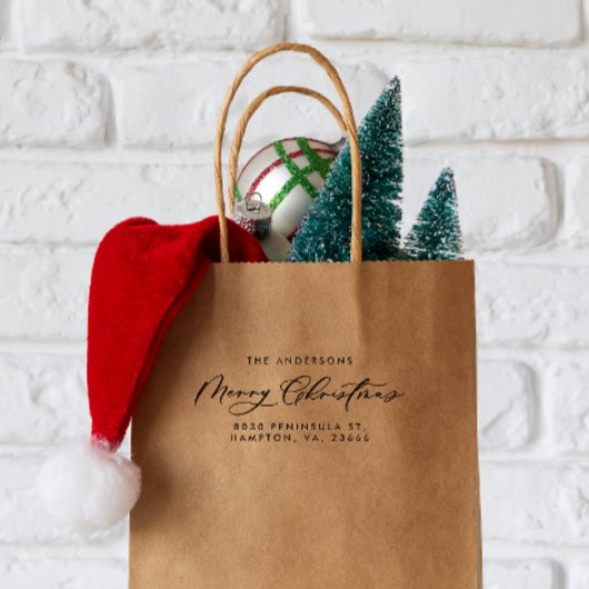 Kerstvakantie modern elegant minimaal script rubberstempel