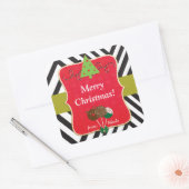 Kerstvakantie Moderne Boom & Cake Poppen Stickers (Envelop)