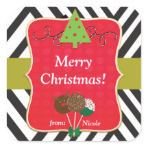 Kerstvakantie Moderne Boom & Cake Pops Stickers