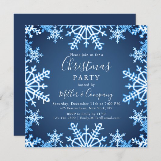 Kerstvakantie moderne kerstfeest bedrijfspartij kaart (Voorkant / Achterkant)