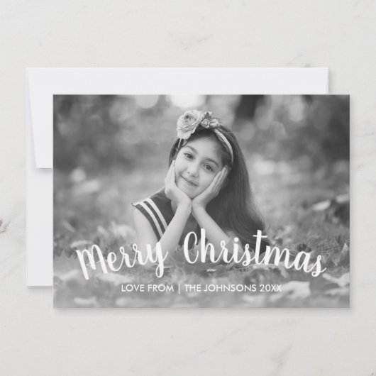 Kerstvakantie Moderne Minimalistische Fotokaart Feestdagenkaart (Voorkant)