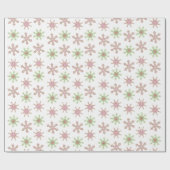 Kerstvakantie moderne rode snuitvlokken cadeaupapier (Vlak)