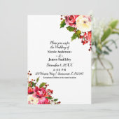 Kerstvakantie Moderne Winter Wedding Bloemen Kaart (Staand voorkant)