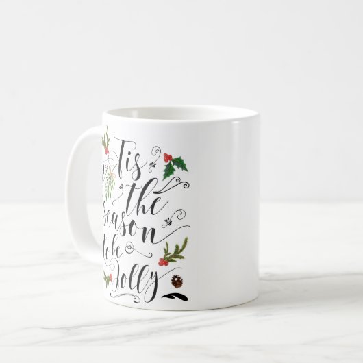 Kerstvakantie mok is het seizoen dat alleen maar z (Voorkant links)