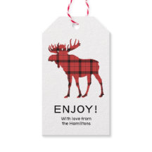Kerstvakantie Moose Red Plaid Tartan Patroon