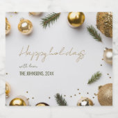 Kerstvakantie Mousserende Wijn Label Sparkling Wijnetiket (Enkel label)