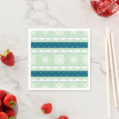 Kerstvakantie Munt & Blauwgroen Sneeuwvlokken Patr Servetten (Insitu)
