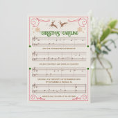 Kerstvakantie muziekblad uitnodiging (Staand voorkant)