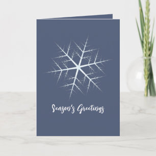 Kerstvakantie Navyblauw Eenvoudige Sneeuwvlok Feestdagen Kaart