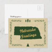 Kerstvakantie Nebraska State Groeten Feestdagenkaart (Voorkant / Achterkant)