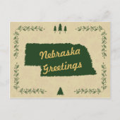 Kerstvakantie Nebraska State Groeten Feestdagenkaart (Voorkant)
