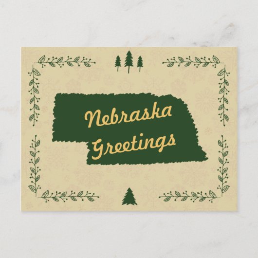 Kerstvakantie Nebraska State Groeten Feestdagenkaart (Voorkant)