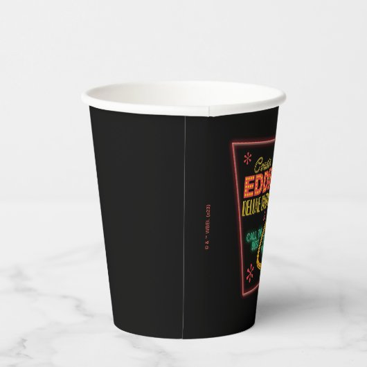 kerstvakantie | Neef Eddie Neon Sign Papieren Bekers (Rechts)