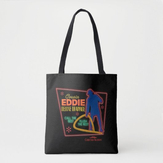 kerstvakantie | Neef Eddie Neon Sign Tote Bag (Voorkant)