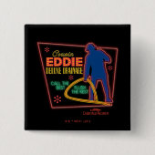kerstvakantie | Neef Eddie Neon Sign Vierkante Button 5,1 Cm (Voorkant)