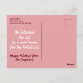 Kerstvakantie Nieuw adres Cat Briefkaart (Achterkant)
