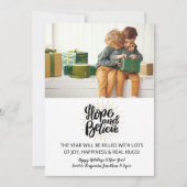 Kerstvakantie, Nieuwjaar Hoop & Geloof Foto Feestdagenkaart (Voorkant)